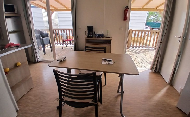 Mobilheim "Les Dunes" mit Blick auf das Wasser 1