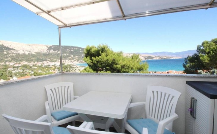 in Baška mit Eigenem Balkon und Meerblick 1