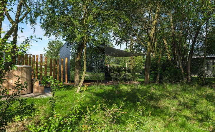 Spiegelhuisje aan de Regge met bubbeltub en panoramaview | 2 pers. 1