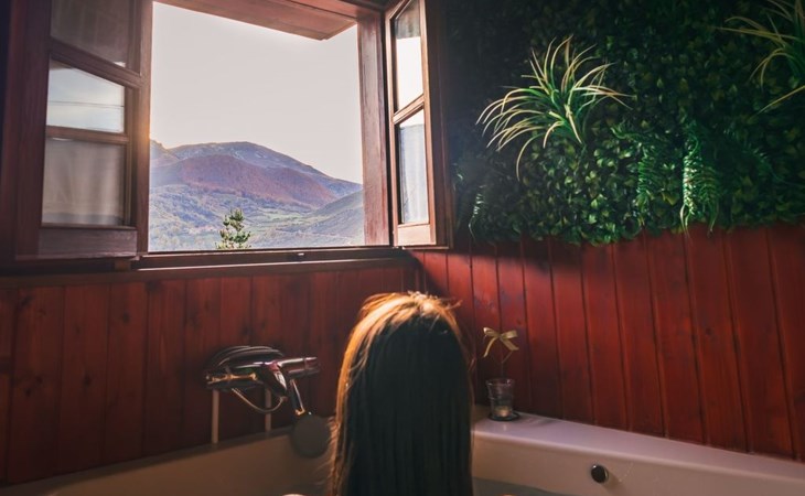 Berghütte mit Terrasse, Kamin und Jacuzzi 1