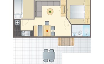 Chalet mit überdachter Terrasse und umzäuntem Garten | 4 Personen | Haustier  2