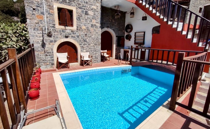 Steinhaus Erato Privater Pool Landschaftliche Kretische Ansichten 1