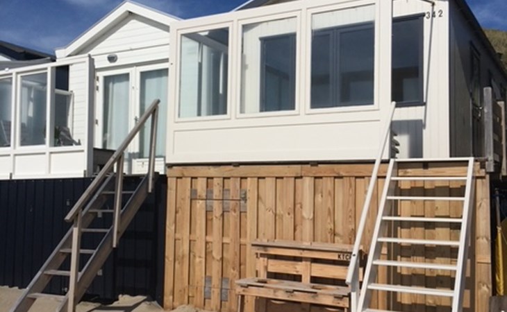 Strandschlafhäuschen bei Dishoek direkt am Meer mit Panoramablick und Terrasse, Nummer 342 1